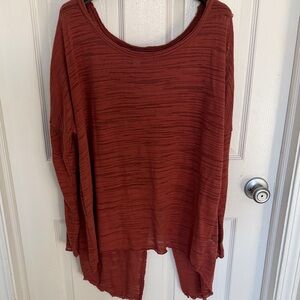 Elegant Rust boho split back Top